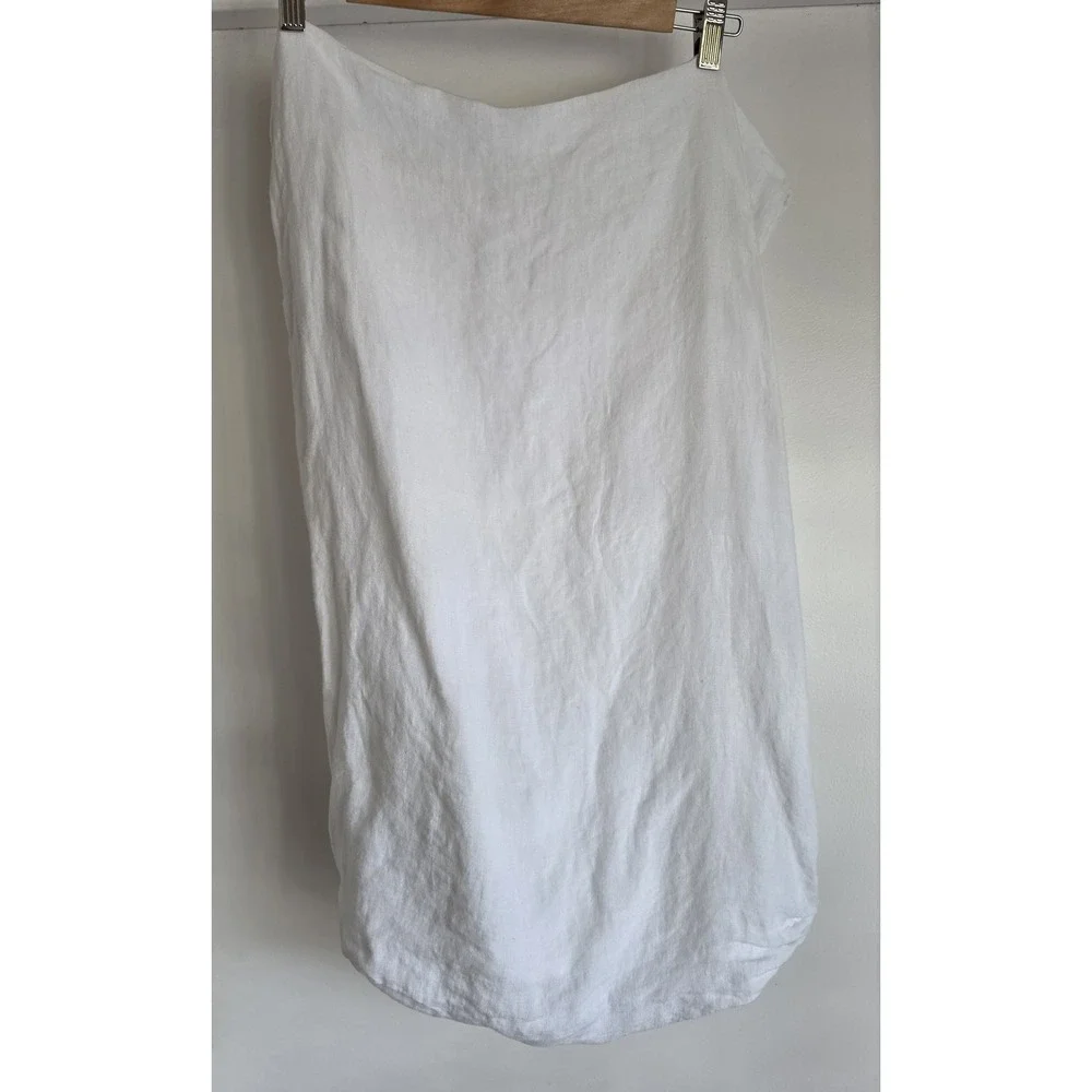 Garnet Hill Pillowcase Standard White Made in Portugal Bedding Cover 100% Linen